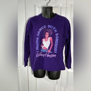 Whitney Houston Purple I Wanna Dance With Somebody Long Sleeved Shirt